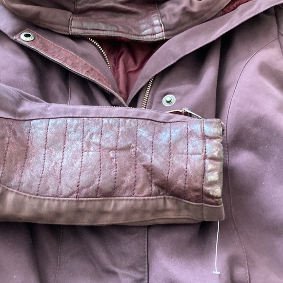 Brand New Military Style Coat with Distressed Leather Accents - Picture 4 of 8